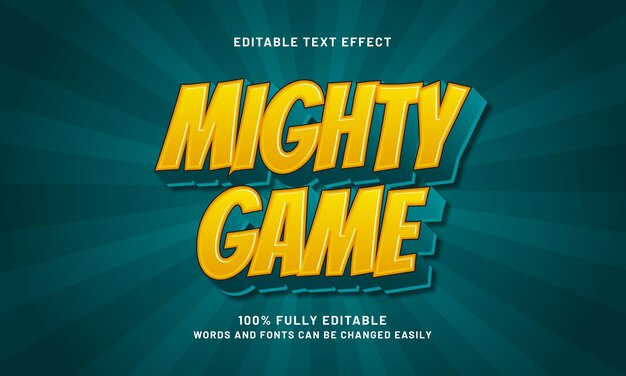 poderosos efectos de texto editables para juegos con un tema de juego y juego