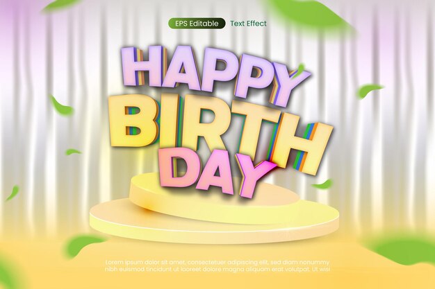 Podio 3d con diseño de efecto de texto.