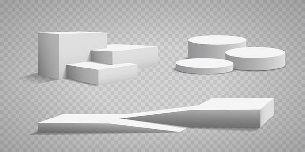 Podio aislado en un pedestal 3d de fondo transparente Ilustración vectorial