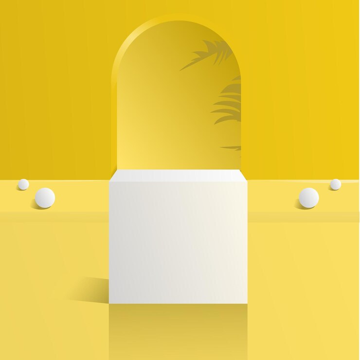 podio amarillo 3d ilustración vectorial, archivo eps