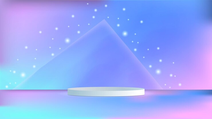 Podio de cilindro blanco en escena vacía Escena mínima con espectáculo de magia en vector 3d de fondo