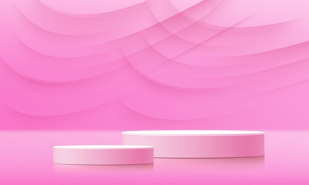 podio cilindro realista3Dpodio con fondo rosa