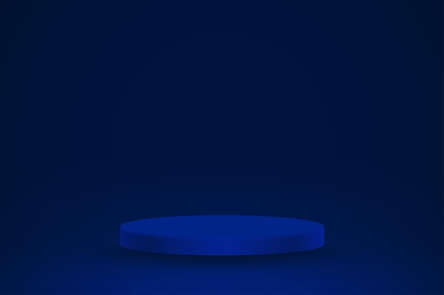 Vector podio circular azul premiado por exhibición de publicidad de productos de lujo excepcional