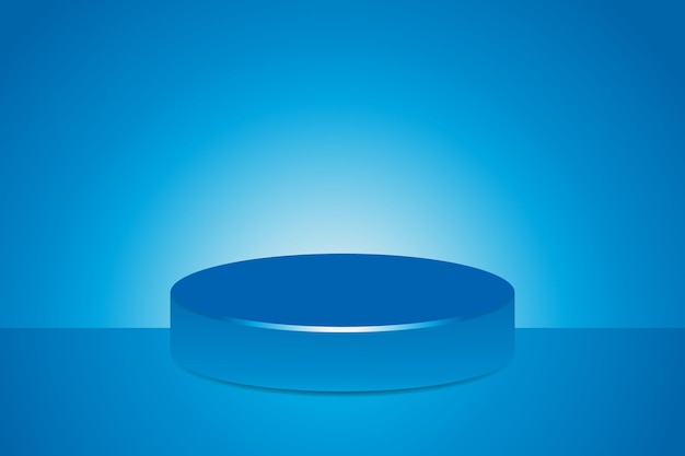 El podio circular azul