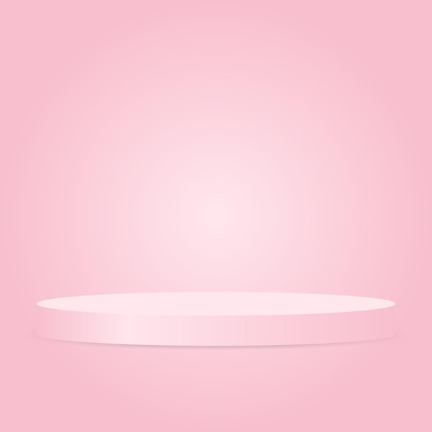 podio circular rosa de pedestal redondo en blanco para exhibición de publicidad de productos de lujo excepcional