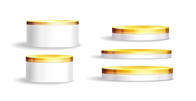 El podio dorado en renderización 3D