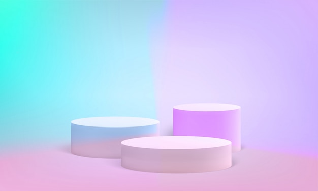 Vector podio escena pilar soporte fondo pastel