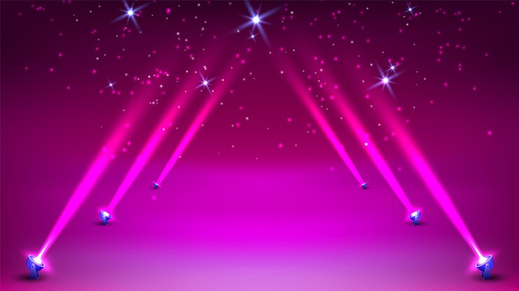 Vector podio de escenario con iluminación de focos