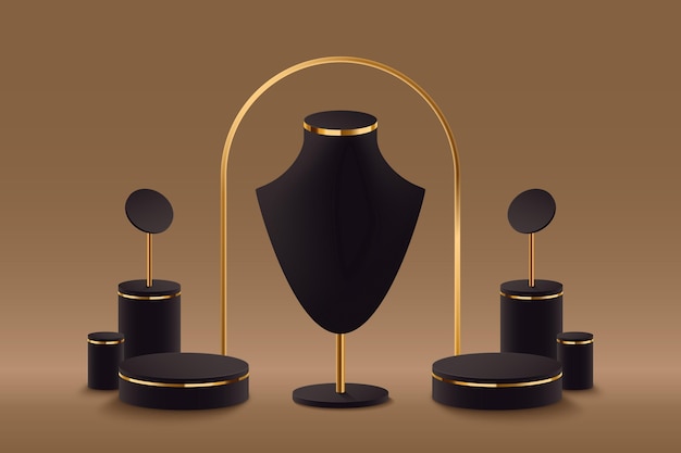Podio de exhibición de joyas 3D realistas