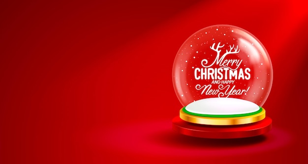 Podio feliz Navidad compras año nuevo banner Vector