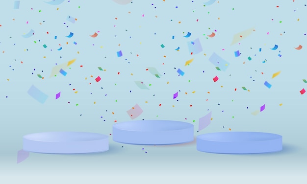 podio ganador azul
