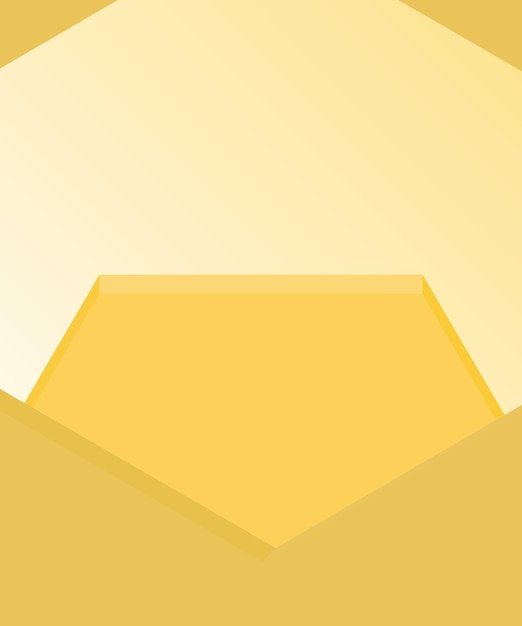 Podio hexagonal con marco hexagónico de fondo amarillo