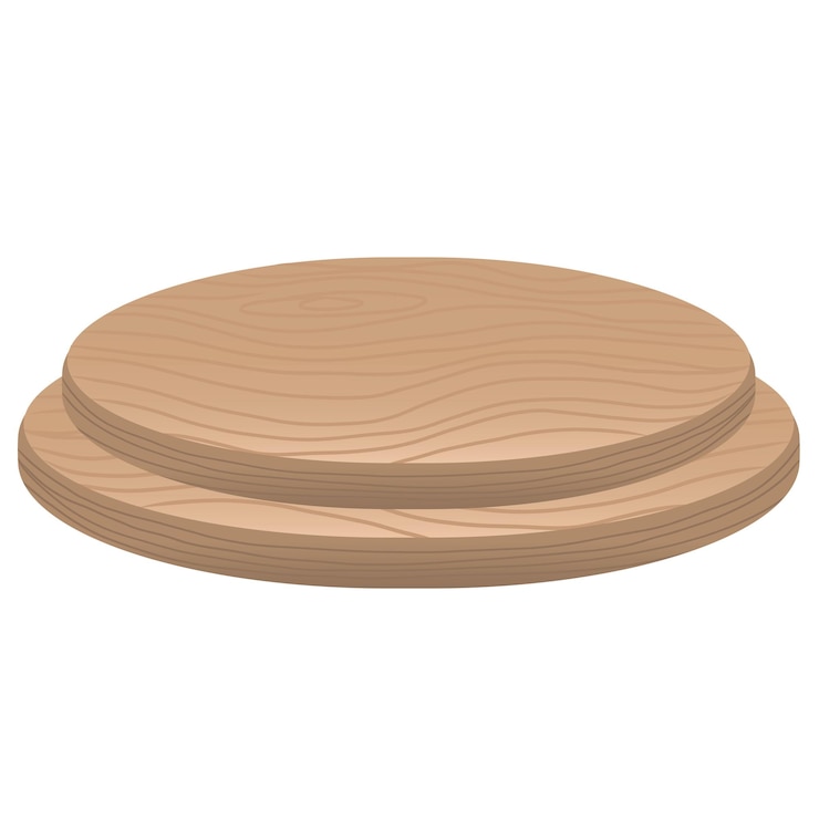 Vector podio de madera para la colocación de productos vector 3d design