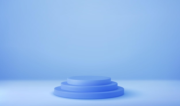 Podio de pedestal redondo blanco brillante 3d