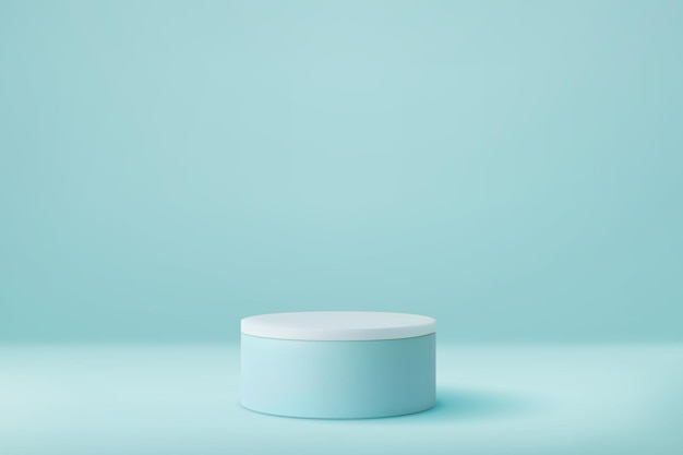 Podio de pedestal redondo blanco brillante 3d