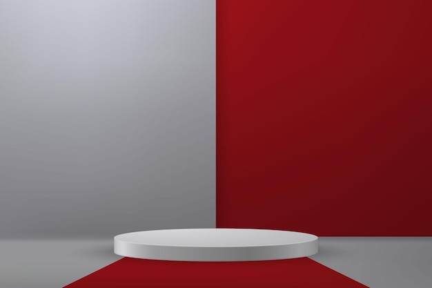 Podio realista 3d o pedestal sobre fondo de lujo