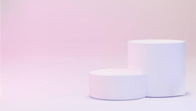 Podio redondo vectorial, pedestal o plataforma, podio 3D, lugar para anuncios, fondo de soporte de producto vacío
