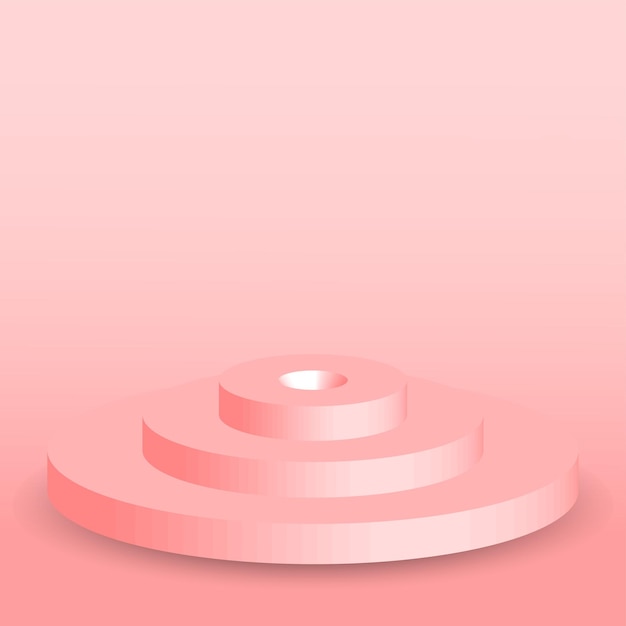 El podio rosa 3D es realista.