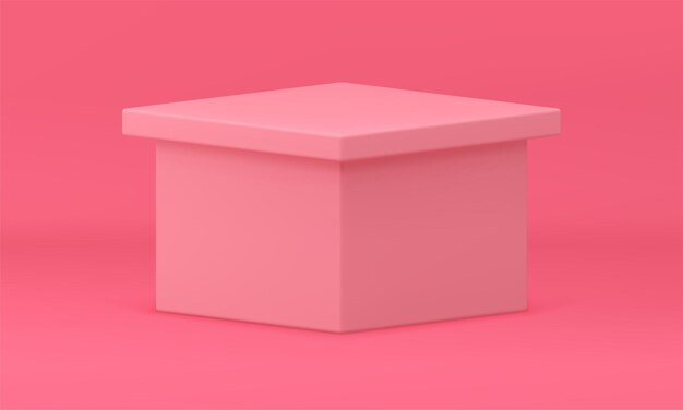 Podio rosa 3d premio geométrico arena base para la exposición de la galería del museo vector realista