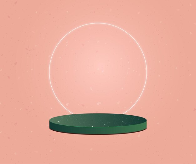 Podio con vector de luz de neón de círculo