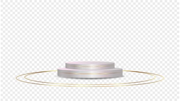 Podium blanco sobre un fondo transparente Vector 3d