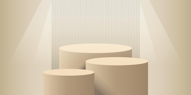 Podium Creamy Cream 3D para la colocación de productos