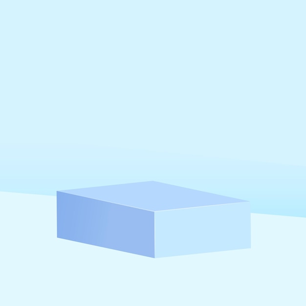Podium y escena de color azul mínimo vectorial con representación 3D en composición abstracta de fondo