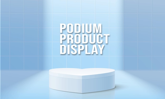 El Podium Pruduct Display es azul.