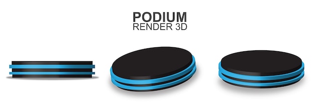 Podium realista en el renderizado en 3D