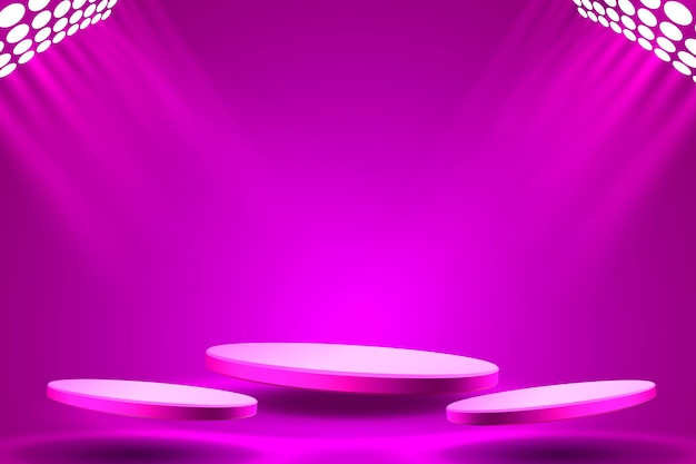 Podium de regalos con iluminación escena del podio del escenario con para el elemento de decoración del premio vector de fondo