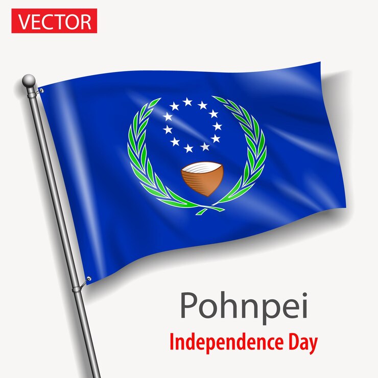 Vector pohnpei bandera país día nacional de la independencia banderas vectoriales en los países de australia y oceanía