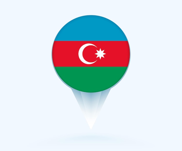 Pointer de mapa con la bandera de Azerbaiyán