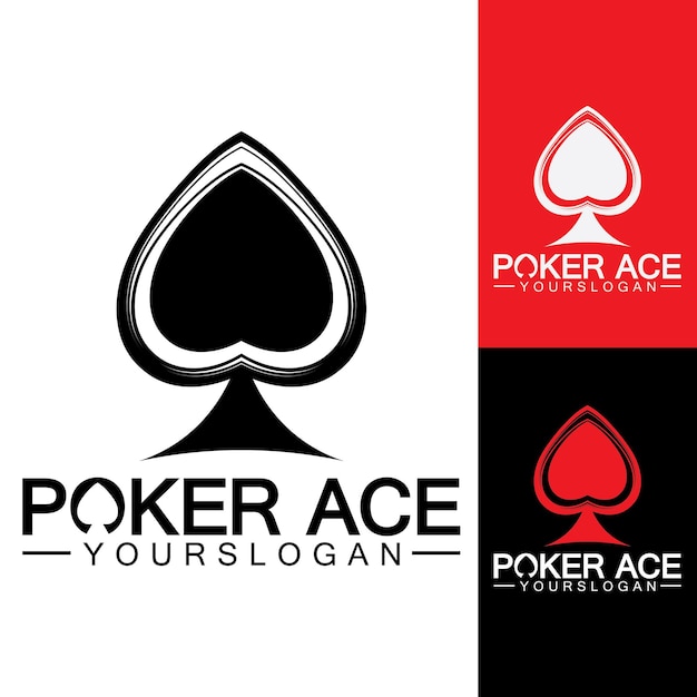 Poker Ace spade Logo Design para Casino Business Gamble Card Game Speculate etcvector