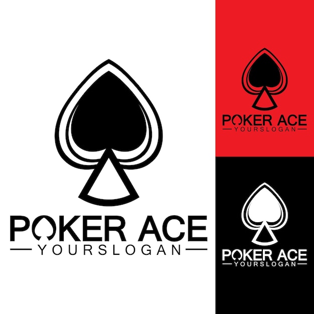 Poker Ace spade Logo Design para Casino Business Gamble Card Game Speculate etcvector