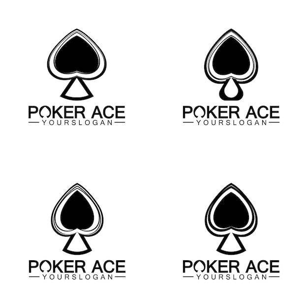 Poker Ace spade Logo Design para Casino Business Gamble Card Game Speculate etcvector