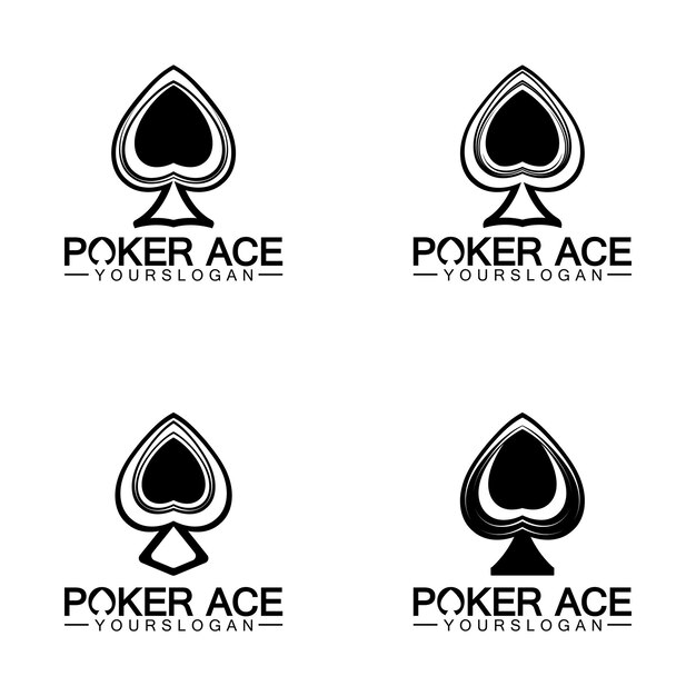 Poker Ace spade Logo Design para Casino Business Gamble Card Game Speculate etcvector