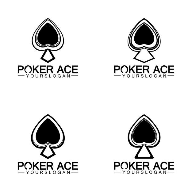 Poker Ace spade Logo Design para Casino Business Gamble Card Game Speculate etcvector
