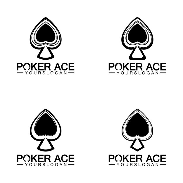 Poker Ace spade Logo Design para Casino Business Gamble Card Game Speculate etcvector