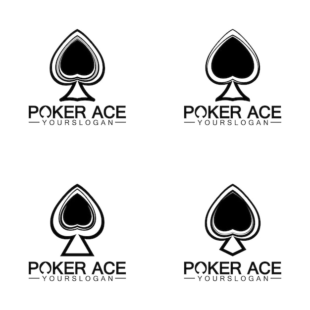 Poker Ace spade Logo Design para Casino Business Gamble Card Game Speculate etcvector