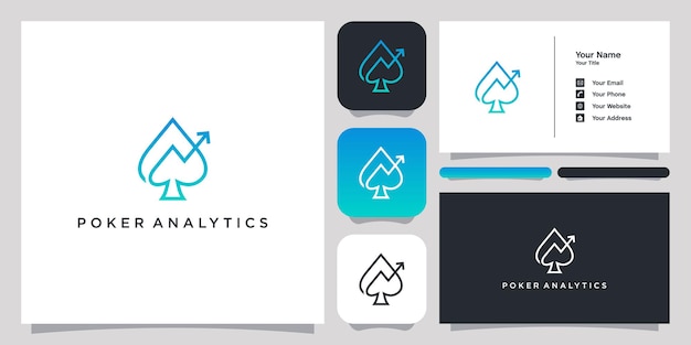 Poker analytics logo icono símbolo plantilla logo y tarjeta de visita