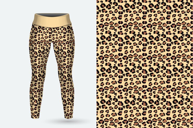 Polainas de leopardo sobre un fondo blanco.