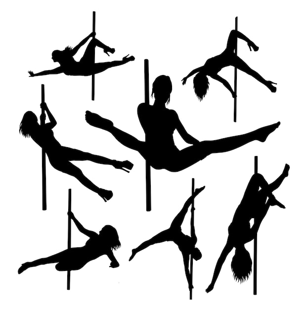 Pole dancers mujer acción silueta