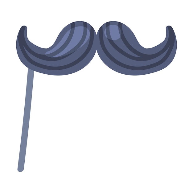 Pole o Stick con bigote como fiesta de cumpleaños Foto Booth Ilustración vectorial de accesorios