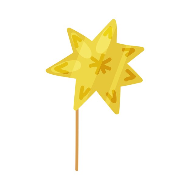 Pole o Stick con la estrella amarilla como fiesta de cumpleaños Foto Booth Ilustración vectorial de prop