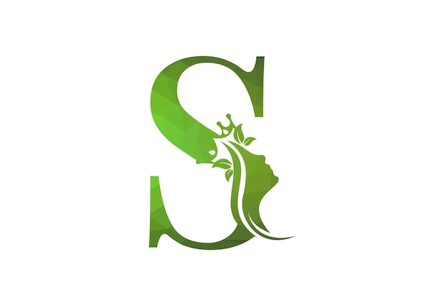 bajo poli elegante belleza y tratamiento de spa letra S logotipo