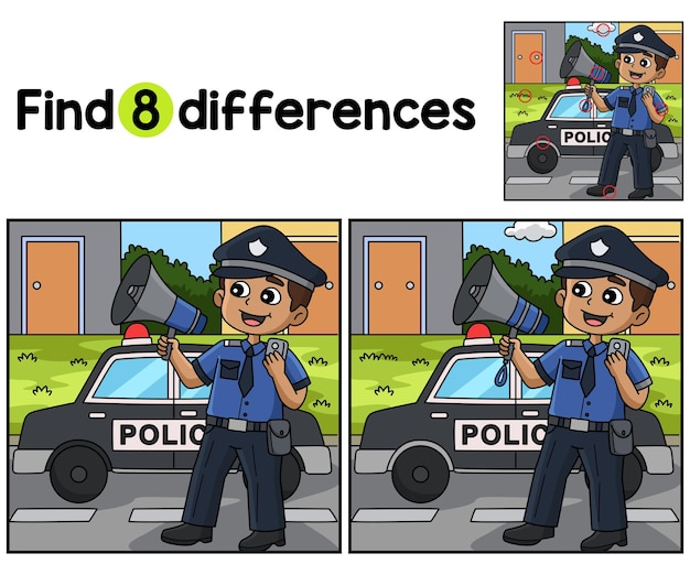 El policía con un megáfono encuentra las diferencias