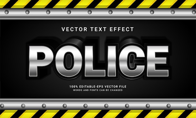Policía temática efecto de estilo de texto editable oficial de policía