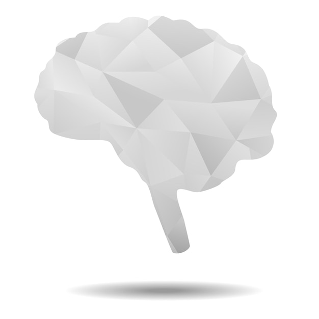 Polígono cerebral con icono de negocio