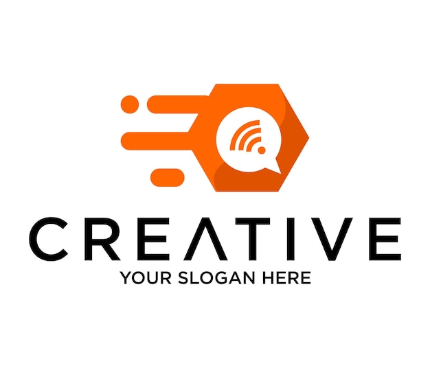 polígono de logotipo de señal creativa