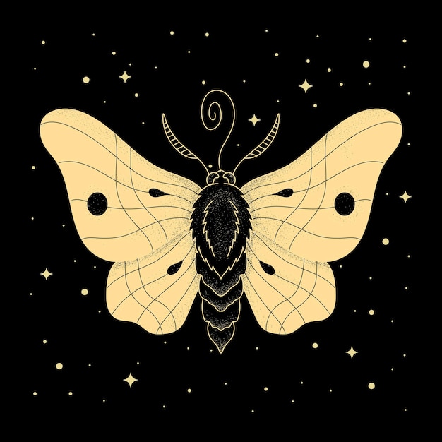 Polilla con geometría sagrada Símbolo místico